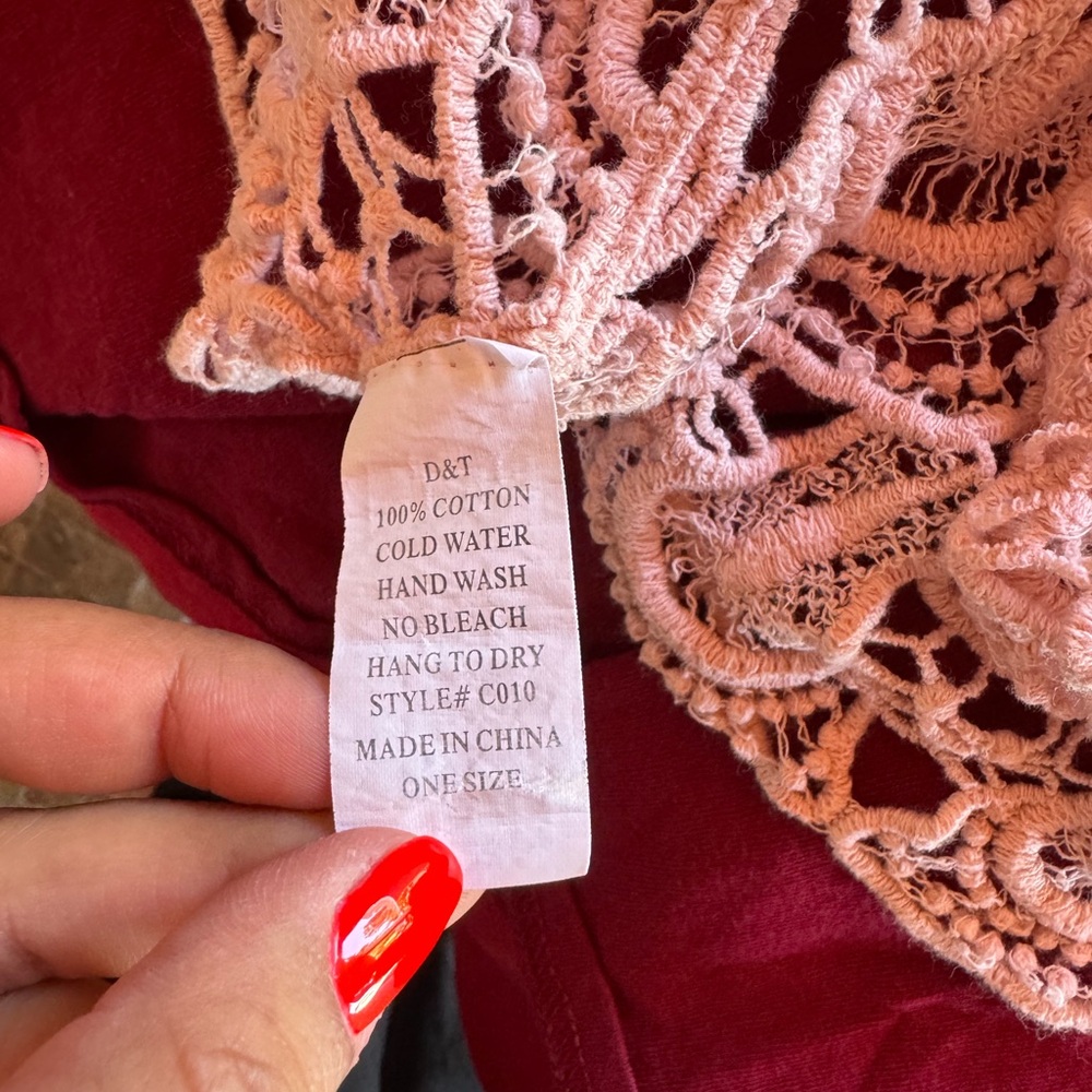 Pink Crochet Lace Top - Picture 3 of 3